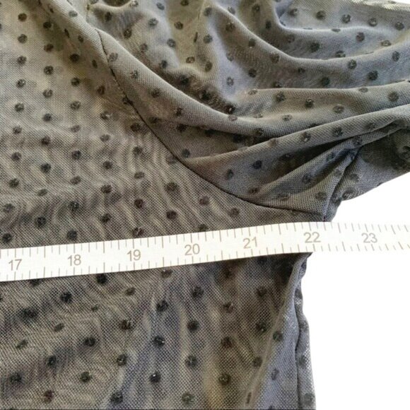 One Teaspoon Black Polka Dot Sheer Blouse Women's Size Small Big Bow Detail - Picture 7 of 10